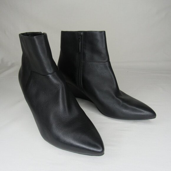 Cole Haan Black Leather Ankle Boot Wedge Heel Women's 9 - Picture 5 of 9